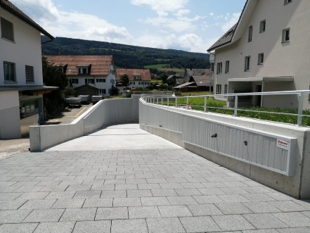 Mauerverkleidung Tiefgagragen einfahrt Schallabsorbierende Mauerverkleidung
